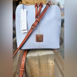 DOONEY & BOURKE Beautiful Ice Blue LARGE Trixie Pebbled Leather Crossbody NWT